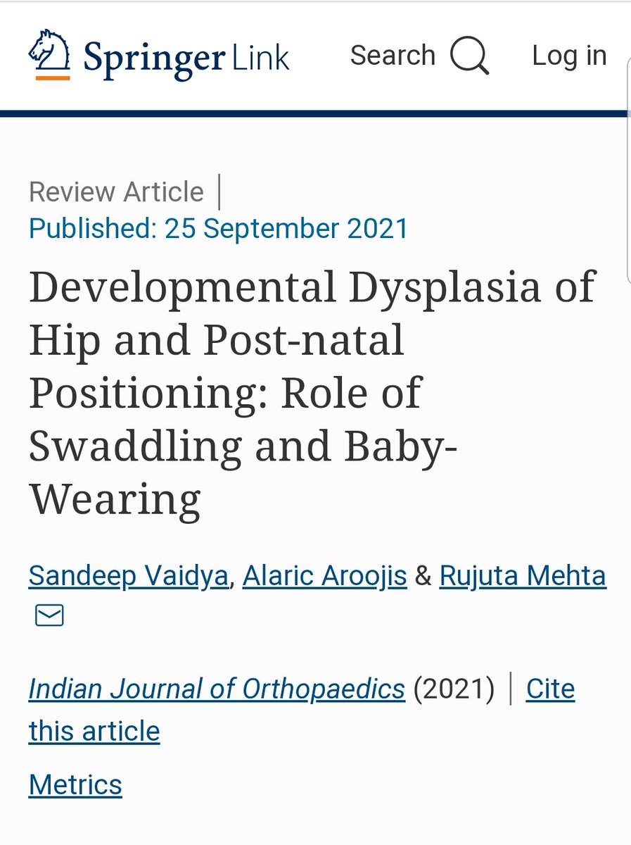 Alaric Aroojis (@alaricaroojis) on Twitter photo Our recent review on the role of traditional swaddling as a risk factor for DDH doi.org/10.1007/s43465ā¦
This is an important 'modifiable' risk factor and more awareness is required from healthcare professionals <a href="/hipregistry/">International Hip Dysplasia Registry (IHDR)</a> <a href="/IHDIonline/">IHDIonline</a> <a href="/hiphope_network/">Hip Hope Network</a> <a href="/HIPpyHipHealth/">I'mAHIPpy</a> Our recent review on the role of traditional swaddling as a risk factor for DDH doi.org/10.1007/s43465ā¦
This is an important 'modifiable' risk factor and more awareness is required from healthcare professionals <a href="/hipregistry/">International Hip Dysplasia Registry (IHDR)</a> <a href="/IHDIonline/">IHDIonline</a> <a href="/hiphope_network/">Hip Hope Network</a> <a href="/HIPpyHipHealth/">I'mAHIPpy</a>