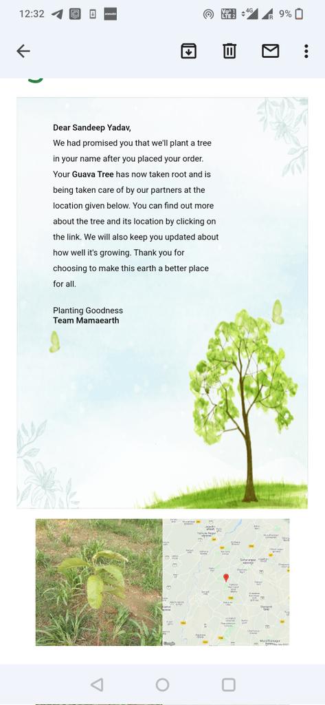 sandeepyadav's tweet image. Thank You @mamaearthindia .This really a good initiative.I liked this update🌱 😀.#mamaearth #TreesForOurPlanet