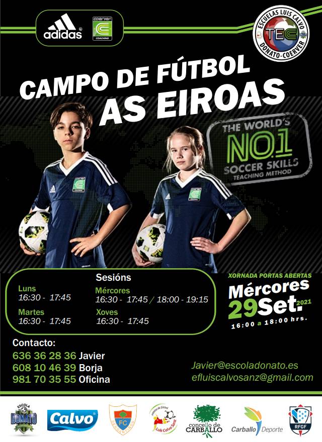 CarballoDeporte's tweet image. As Escolas Luis Calvo Sanz e o Bergantiños dan un paso máis, e a través dun acordo de colaboración coa Escola Donato, no mes de outubro arrincará unha nova escola de tecnificación na que poderán participar máis de 100 nenos e nenas.
A info 👉carballo.gal/deporte/novas.…