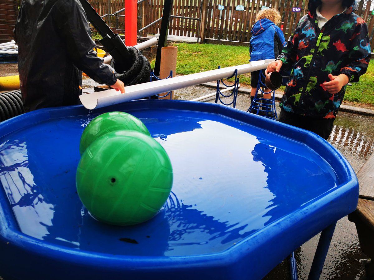 CallingtonPS's tweet photo. It's raining, it's pouring but that's not stopping us in the EYFS! Harnessing the rain to explore how water travels has been so fun.

#EYFS #wetplay https://t.co/N9mtWHM9K0