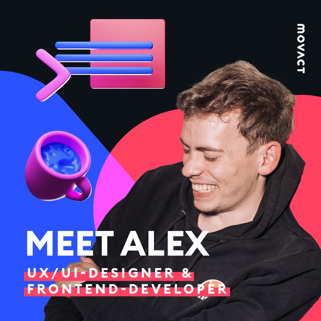 Hey, hier kommt Alex... und unterstützt @movact als UX/UI-Designer und Frontend-Developer. @alexfmks ist für uns extra nach Berlin gezogen, zählt im Team zur Fraktion der Kaffeetrinker und hat auch schon den ersten Trivial-Pursuit-Spieleabend absolviert. Willkommen im Team!