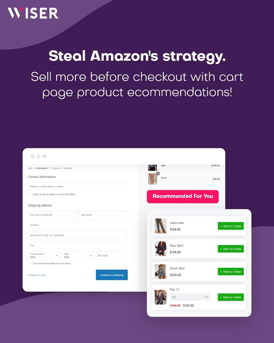 getwiserapp's tweet image. Recommending relevant products on the cart page not only makes you more money but also increases your average order size and value on your store.

Check out how you can do it with Wiser - apps.shopify.com/recommended-pr…

#shopifyapps #shopifyexperts #invoicetips