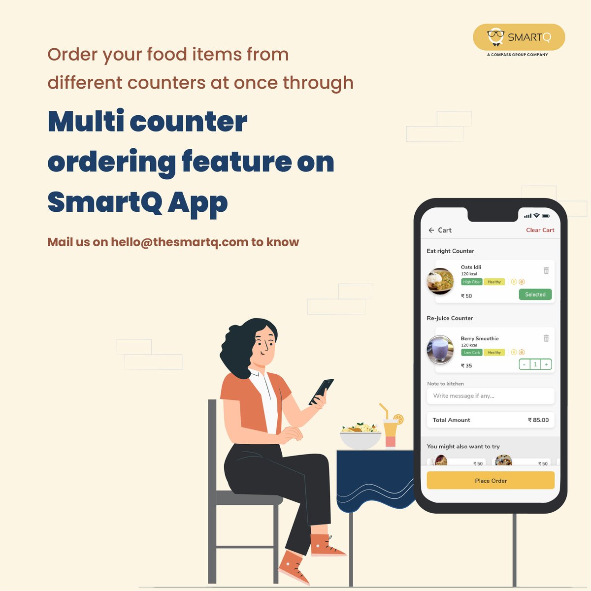theSmartQ's tweet photo. Are you the person who would like to order food from different restaurants?

We get you, ordering multiple times from different restaurants can eat up a lot of your break time

Here is a lifesaver for you, Swipe to know more

#digitalcafeteria #corporatecafeteria #smartq https://t.co/oIoeuZjzbf