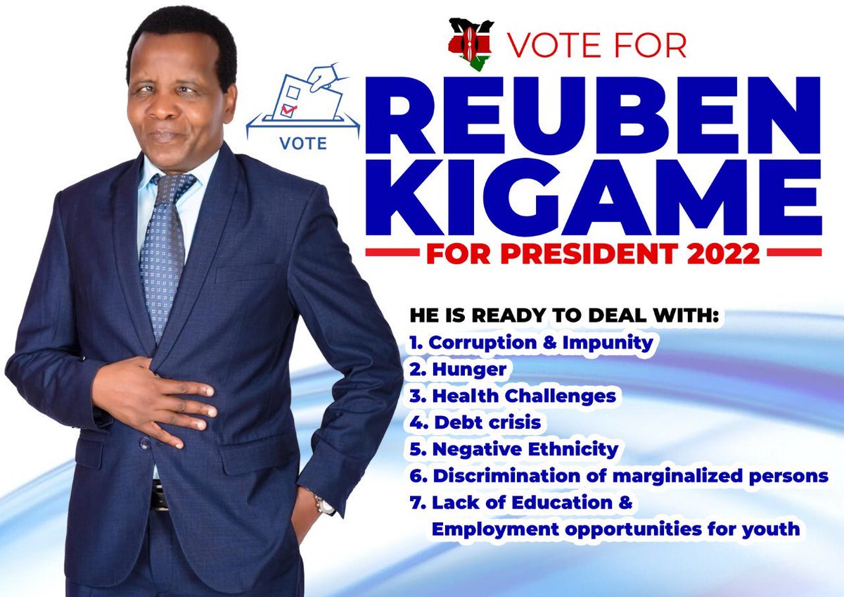 ReubenKigame's tweet photo. This is how to support me to run a clean campaign to become Kenya’s 5th president: 
Dm if you wish to sponsor campaign merchandise.
Send your financial support to ;
Paybill/Business No. 8041415
Acc.  2022
#TogetherWeCan 
#LipoTumaini
@MapinduziKE @kot https://t.co/l0sfluDeFc