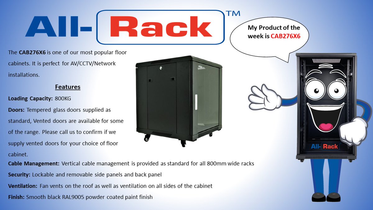 AttockNetworks's tweet photo. "Andy" #Allrack's Product of the week. #structuredcabling #Allrack #rackmount #cctv #audiovisual #datacabinet #datacenter https://t.co/werfpJ0ZDE
