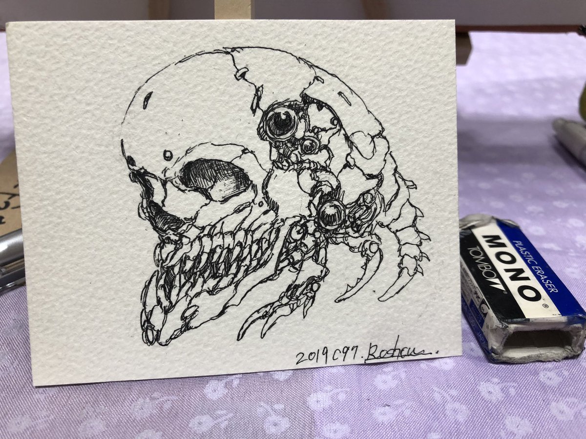 #Twitter文化祭2021
コロナ禍前最後のコミケで即興で描いて売ったミニイラスト。文化祭っぽいw。またやりたい。