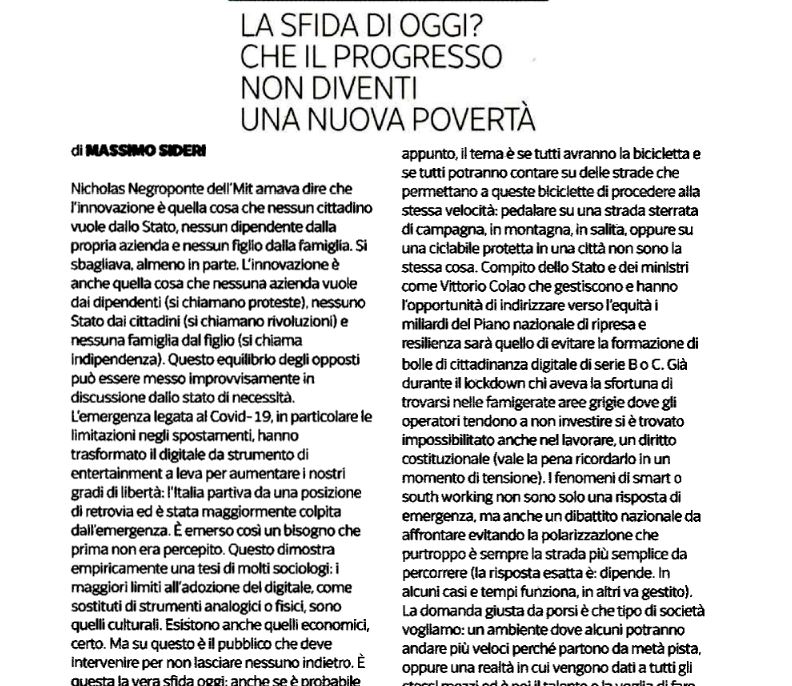 L'equilibrio degli opposti ⚖️

🗞️ "La sfida di oggi? Che il progresso non diventi una nuova povertà" <a href="/massimosideri/">Massimo Sideri</a> su <a href="/CorriereBN/">CorriereBuoneNotizie</a> 

#digitaldivide #innovazione #DigitalTransformation <a href="/alexethno/">Alessandra G. PhD </a> <a href="/paolo_r_2012/">Paolo R</a> <a href="/aldoceccarelli/">Aldo Ceccarelli</a> <a href="/AndreaBertaglio/">Andrea Bertaglio</a> <a href="/flavia_marzano/">Flavia Marzano</a> <a href="/andreacreativo/">Andrea Carini</a>