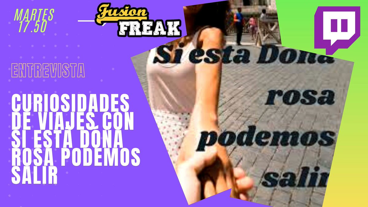 Hoy tras el programa habitual hablaremos con Jesús Jiménez del podcast Si Está Doña Rosa, podemos salir de anécdotas de viaje. Acordaros en m.twitch.tv/fusionfreak