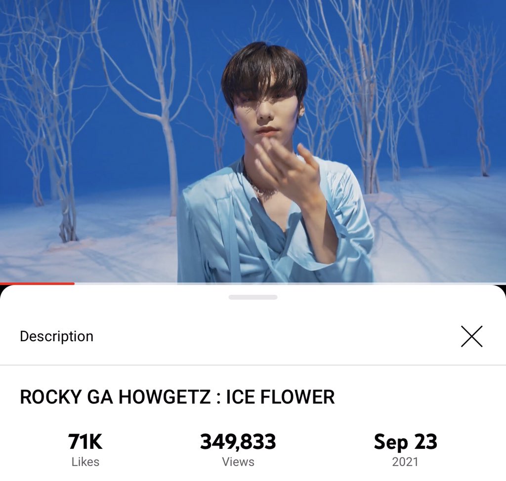 [📈] 210928 9:45 PM KST ROCKY GA HOWGETZ: ICE FLOWER Official Channel: 349,833 views (🔺333) 🔗youtu.be/5GAksgvR8nM #아스트로 #ASTRO #라키 #ROCKYGAHOWGETZ #ICE_FLOWER #라키가하겠지 @offclASTRO