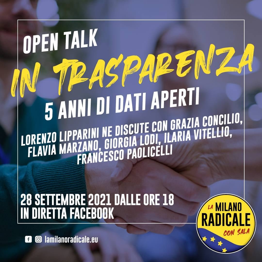 5 anni di dati aperti per il Comune di Milano.
Come è andata? Come andrà?
Ne parliamo oggi con <a href="/llipparini/">Lorenzo Lipparini</a>  insieme alle bravissime <a href="/flavia_marzano/">Flavia Marzano</a>  <a href="/GiorgiaLodi/">Giorgia Lodi</a>  <a href="/ilacopperfild/">ilaria vitellio</a> e @graziaconcilio 
Non mancate! 
ps: appena pronto metti nei commenti il link allo streaming
