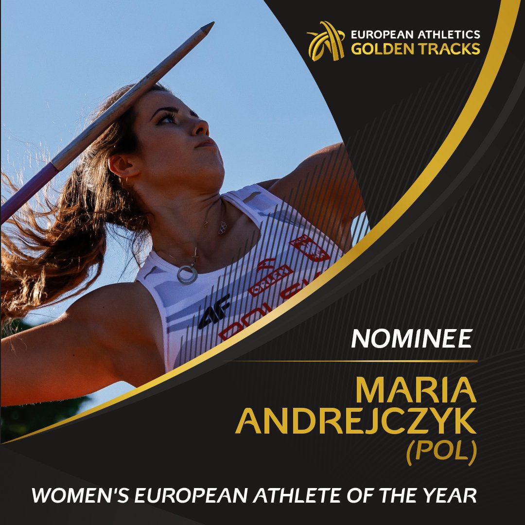 European Athletics (@euroathletics) on Twitter photo Retweet to vote for <a href="/MariaAndrejczyk/">Maria Andrejczyk</a>! 🇵🇱
🥈 Olympic javelin silver medallist
🏆 European Throwing Cup winner
📊 World leader at 71.40m
Voting closes at midnight on 3 October.
#GoldenTracks Retweet to vote for <a href="/MariaAndrejczyk/">Maria Andrejczyk</a>! 🇵🇱
🥈 Olympic javelin silver medallist
🏆 European Throwing Cup winner
📊 World leader at 71.40m
Voting closes at midnight on 3 October.
#GoldenTracks