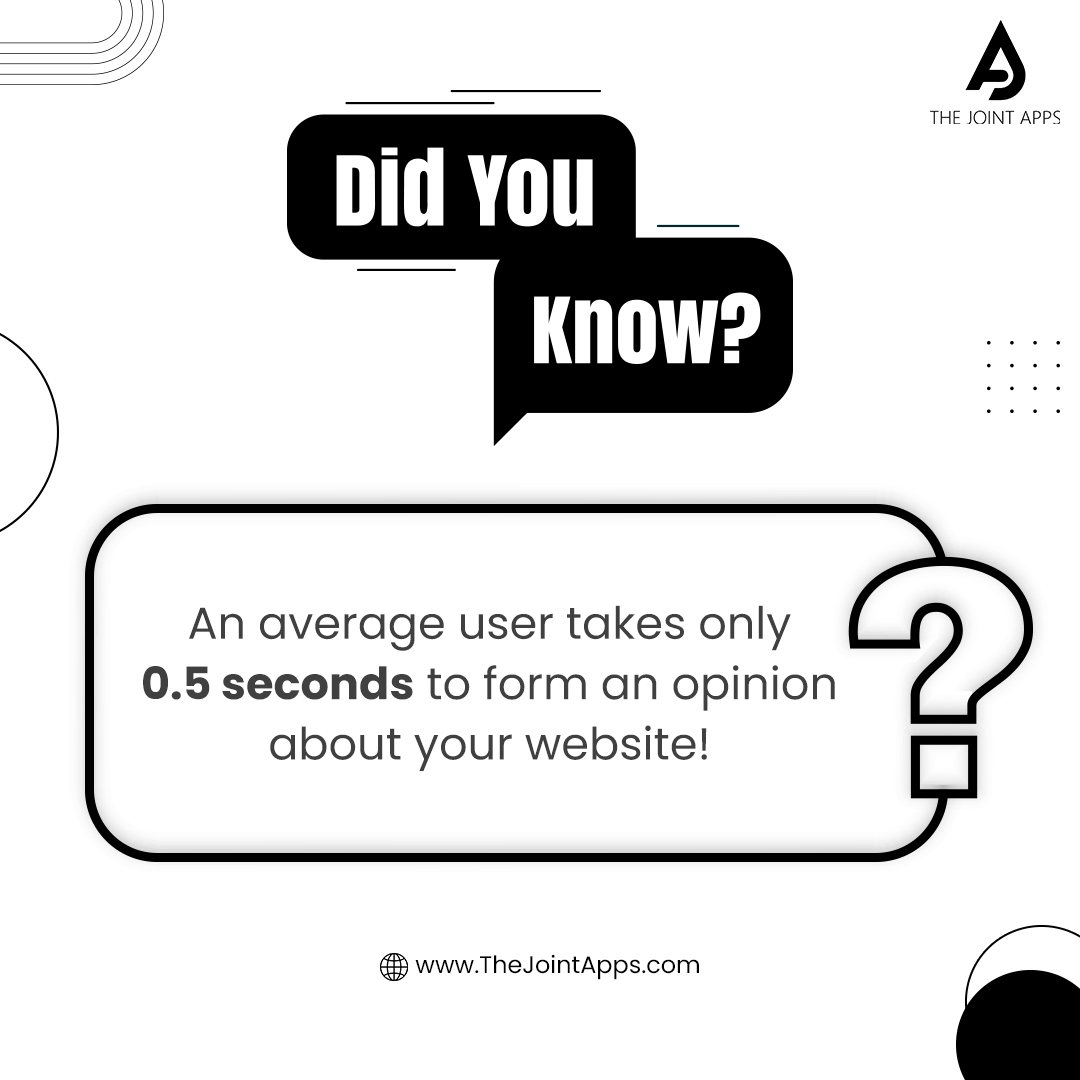 joint_apps's tweet image. Statistics show that you have only half a second to retain a user on your website. Don't let the opportunity slip away.
Contact us & witness how an aesthetic website gets you broader audience.
Call us on: +917976974031
#TheJointApps #DidYouKnow #DidYouKnowFacts #Facts #Website