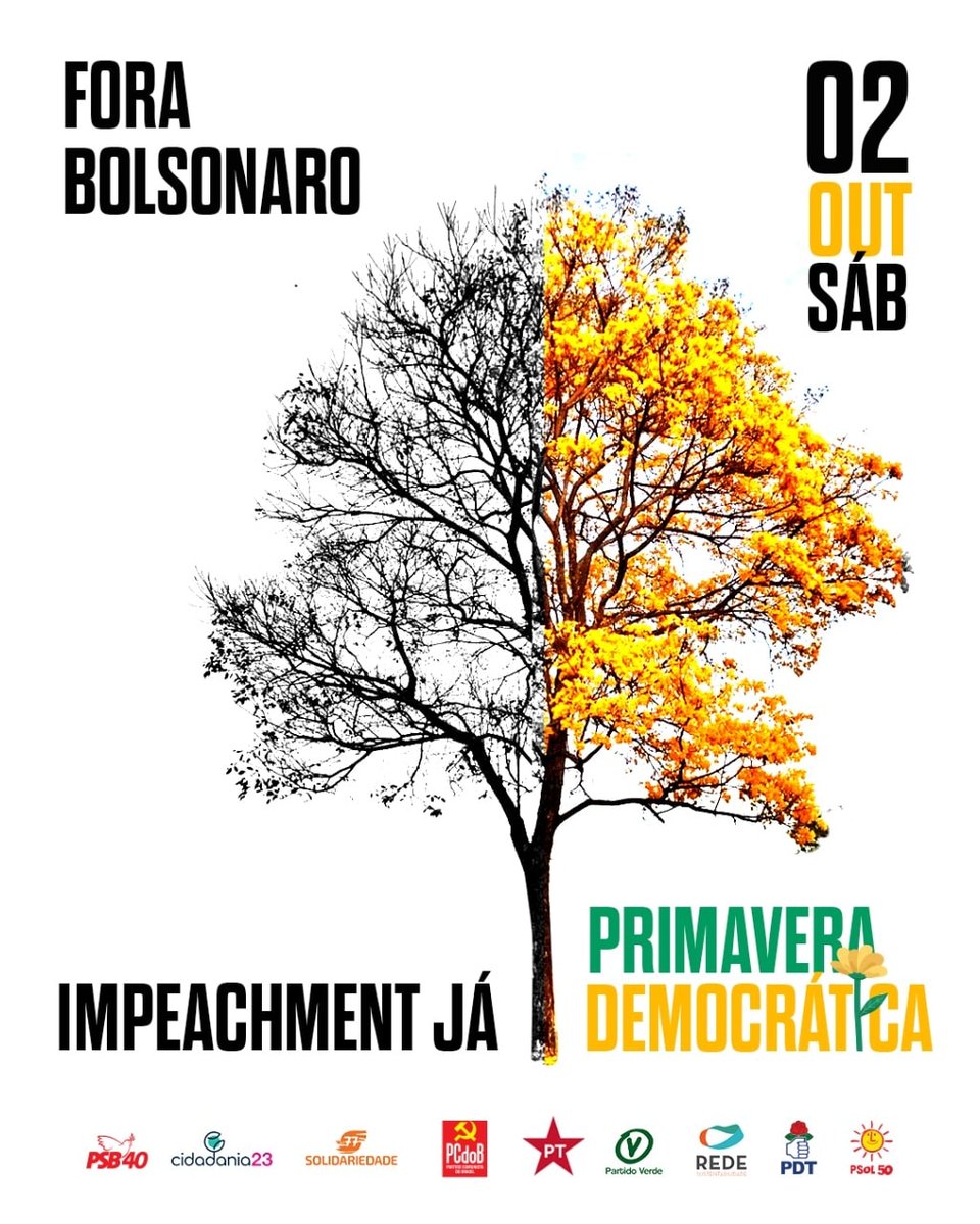 PSBNacional40's tweet photo. FRENTE AMPLA E DEMOCRÁTICA UNIDA, dia 02 de outubro é #FORABOLSONARO!
O PSB participará do grande ato unificado da oposição ao atual governo pelo impeachment de Bolsonaro, neste próximo sábado (2), às 15h, e convoca brasileiros e brasileiras para se unirem à manifestação. https://t.co/ry8nGEdLab