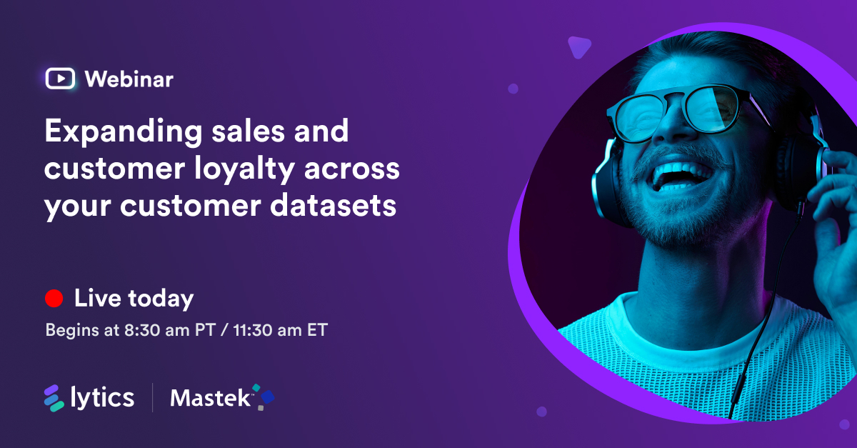 Join us live today for 40 minutes to learn how to monetize your customer datasets.

Register now:
bit.ly/3zurClA

#Lytics #Mastek #businessintelligence