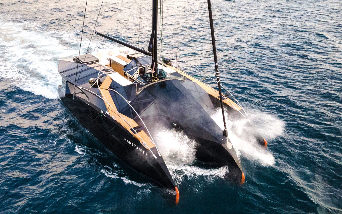 Sam Fortescue speaks to the owner of the unique and stunning Hanstaiger X1, almost certainly the world’s most radical cruising trimaran inside and out. Only three of these unique designs will ever be built

Imagine a boat that combines the aggressive

1yacht.com/is-this-the-bo…