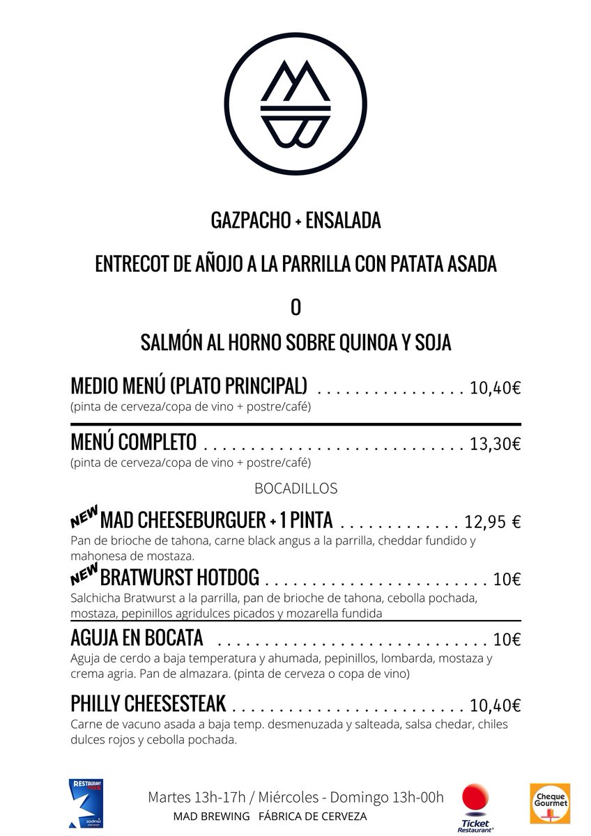 MadBrewingBeer's tweet photo. Ven a comer con nosotros! https://t.co/7c4BrPG2EY