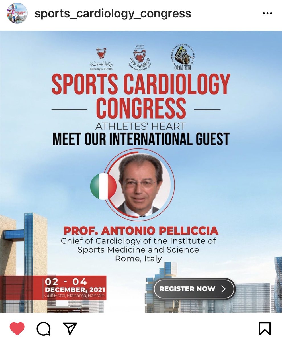 Follow our Instagram for updates about the biggest sports cardiology congress in the Middle East (December 2-4, 2021) #Bahrain #UAE #Kuwait #Oman #Egypt #Lebanon #Italy #India #UK #USA #Sports #Sportcardiology #Cardiology #conference #Health