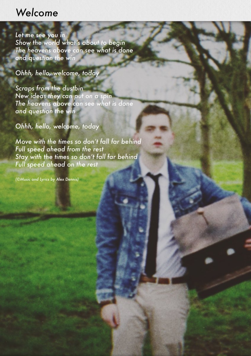 AlexDennisMusic's tweet photo. "Welcome" lyrics 📝
My new EP "Robotland" is OUT NOW!! Buy/download/stream from the link below 🤖🤖🤖

https://t.co/RkX0hWJfql

#alexdennis #welcomelyricsheet #robotlandEP #newEP #newmusic https://t.co/htFha1e1k2