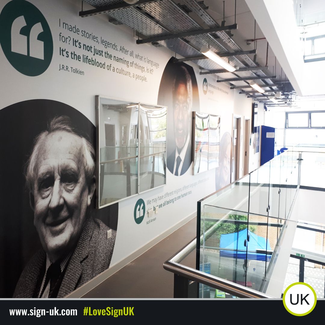 Sign_UK's tweet photo. Some fresh wall graphics printing and installing for our friends at @OldhamCollege 👊 

#SignUK #OldhamCollege #Oldham #WallGraphics #WallVinyl #HiTackVinyl #Signfitters #Signfitting #Manchester #LoveSignUK https://t.co/HFNY729Rha