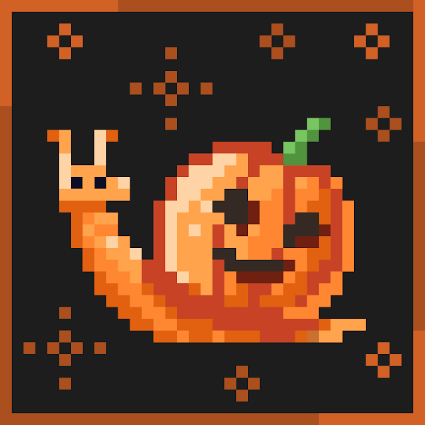 GlasSky_art's tweet photo. Mr Pumpkin (Snail#14)

https://t.co/UazVOaaLtc

This mister went a little too far with his Halloween costume, he even changed his legal name to Pumpkin. His passion for Halloween is unmatched.

#nft #art #pixelart #pixelsnails #halloween https://t.co/Prytq6282k