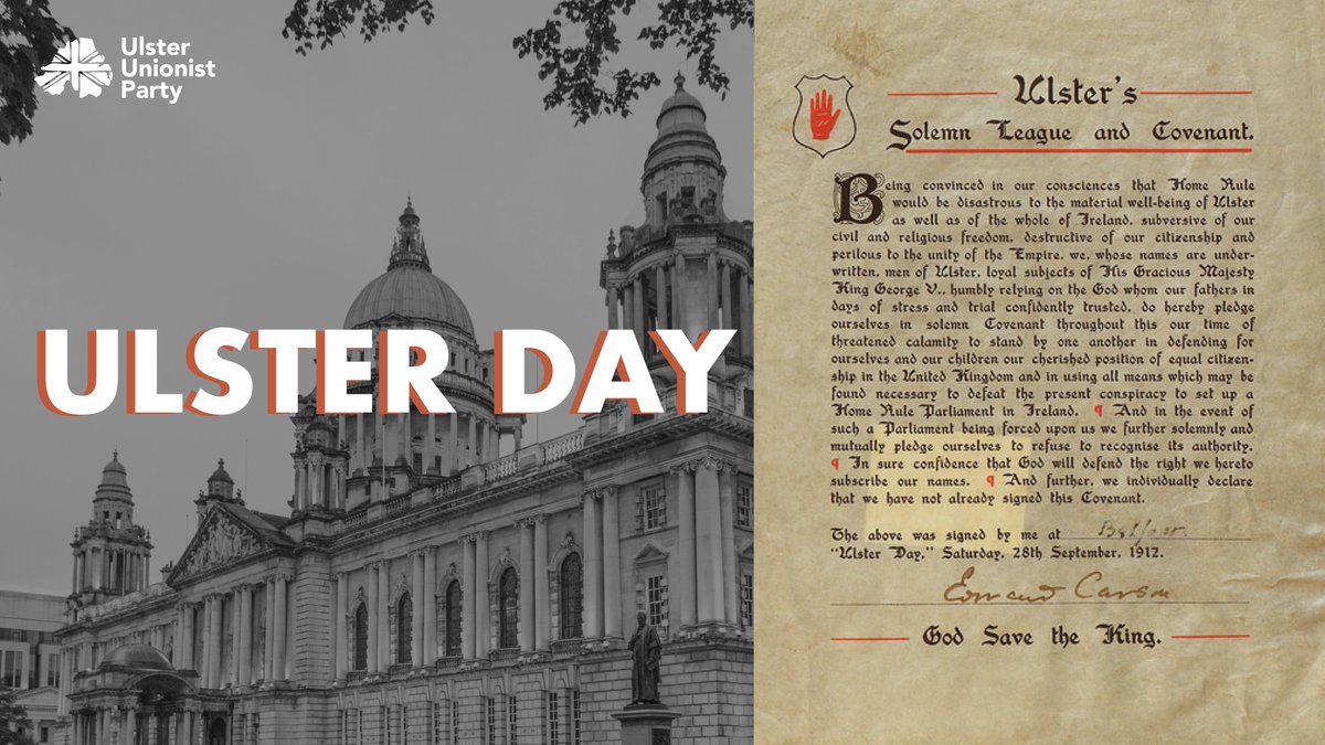 uuponline's tweet image. On this day in 1912, 237,368 men signed the Ulster Covenant and 234,046 women signed the corresponding women's declaration, totalling nearly half a million signatures.

#UnionOfPeople #UlsterUnionist