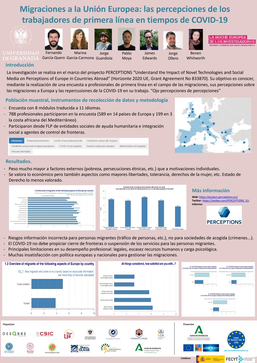 The PERCEPTIONS project was at the European Researchers’ Night in Melilla!
Our partners <a href="/FGQuero/">Fernando García-Quero</a> and <a href="/Marina__Gar/">Marina García-Carmona</a> presented the results from our first-line practitioner survey. Sneak peek at the presentation 👇