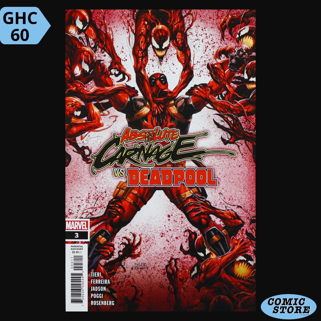 comicstoregh's tweet photo. Marvel Comics : ABSOLUTE CARNAGE vs DEADPOOL 
Issue No. : 3

Order via DM or the WhatsApp link in the description.
#ghana #marvel #comics #absolutecarnage #deadpool #accra #marvelcomics #marvelabsolutecarnagedeadpool #africa https://t.co/lTQp7Ywr8O