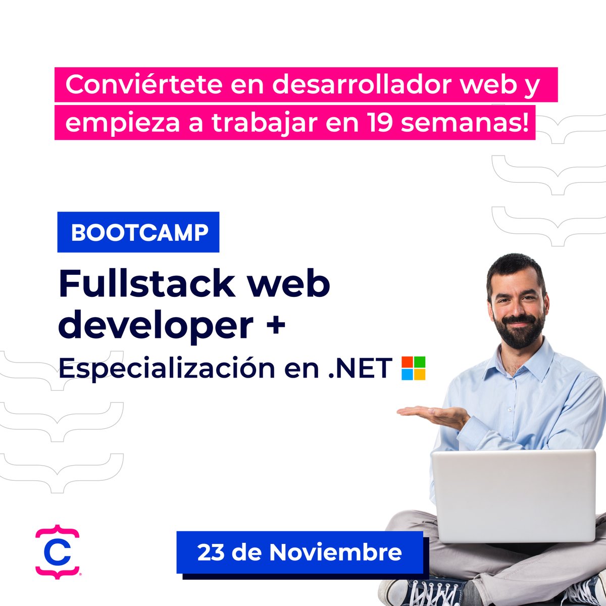 CodeHouseLearn's tweet photo. 💼🦾 ¡El mercado laboral con mayor oferta de #empleo ¡TE ESTÁ ESPERANDO! 💼🦾
El 23 de NOVIEMBRE iniciamos nuevo #BootcampFullstack
👉 Aprende desde cero a dominar los #lenguajes más demandados del mercado
Y lo mejor... ¡TENEMOS NUESTRO EARLY BIRD AL 50% DE DSCTO! https://t.co/rs3Q21e0S6
