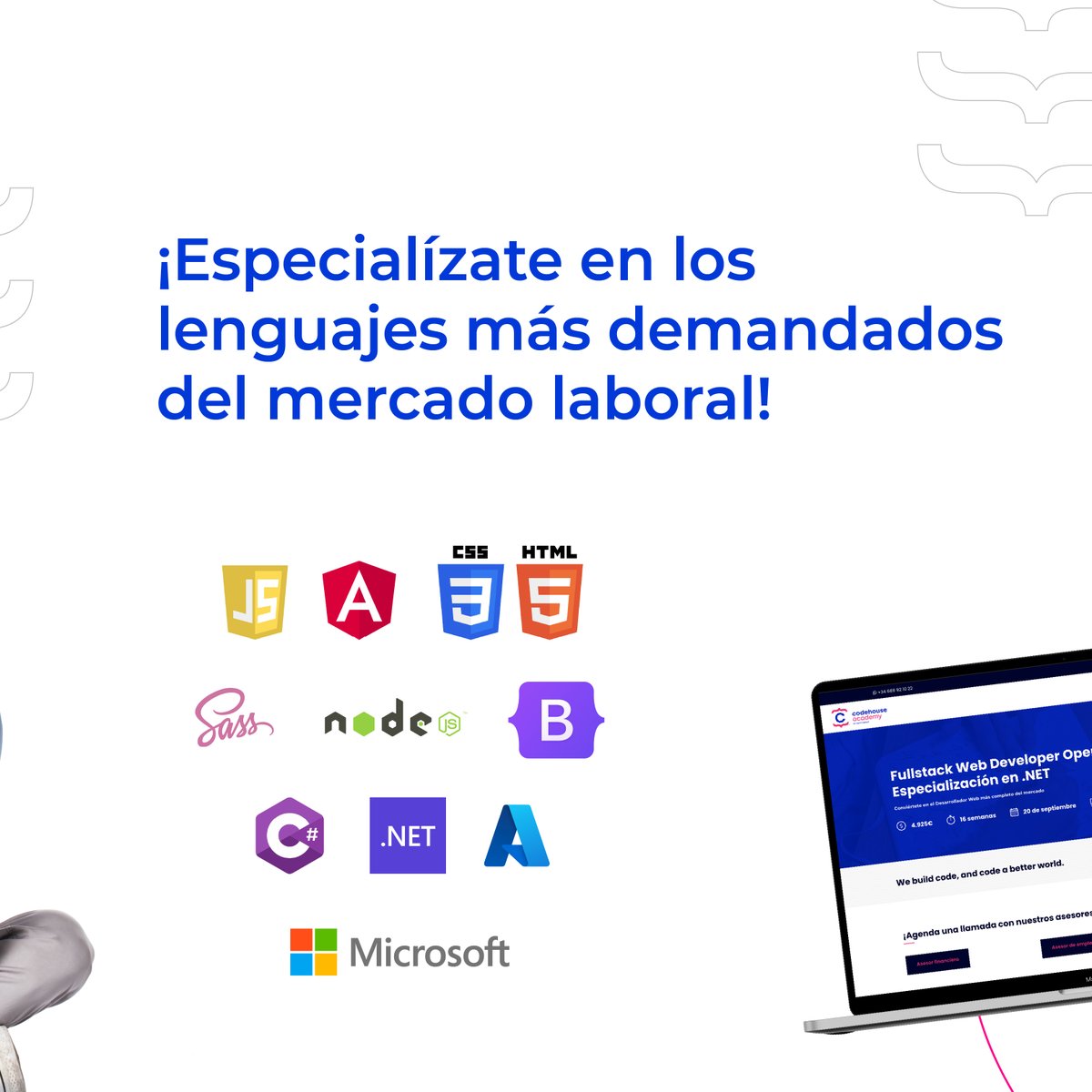 CodeHouseLearn's tweet photo. 💼🦾 ¡El mercado laboral con mayor oferta de #empleo ¡TE ESTÁ ESPERANDO! 💼🦾
El 23 de NOVIEMBRE iniciamos nuevo #BootcampFullstack
👉 Aprende desde cero a dominar los #lenguajes más demandados del mercado
Y lo mejor... ¡TENEMOS NUESTRO EARLY BIRD AL 50% DE DSCTO! https://t.co/rs3Q21e0S6