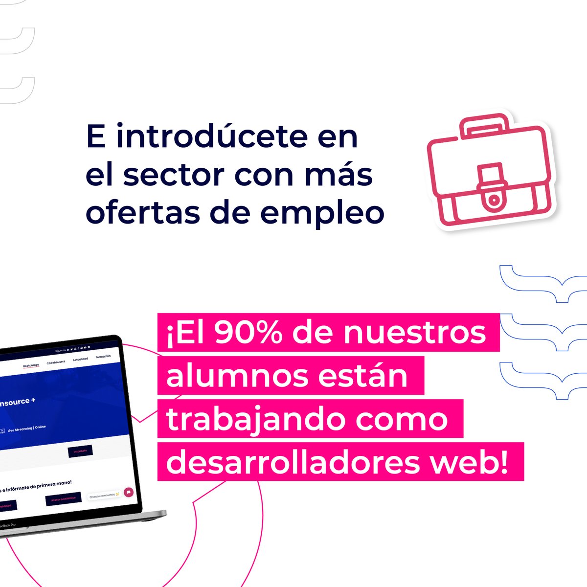 CodeHouseLearn's tweet photo. 💼🦾 ¡El mercado laboral con mayor oferta de #empleo ¡TE ESTÁ ESPERANDO! 💼🦾
El 23 de NOVIEMBRE iniciamos nuevo #BootcampFullstack
👉 Aprende desde cero a dominar los #lenguajes más demandados del mercado
Y lo mejor... ¡TENEMOS NUESTRO EARLY BIRD AL 50% DE DSCTO! https://t.co/rs3Q21e0S6