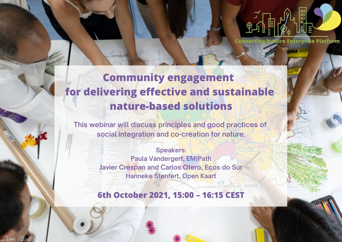 Join #communityengagement ambassador Paula Vandergert <a href="/EM_Path_Ways/">EM|Path</a> on 6th Oct for a lively discussion on the principles underpinning #communityengagement as an integral part of delivering successful #nbs.