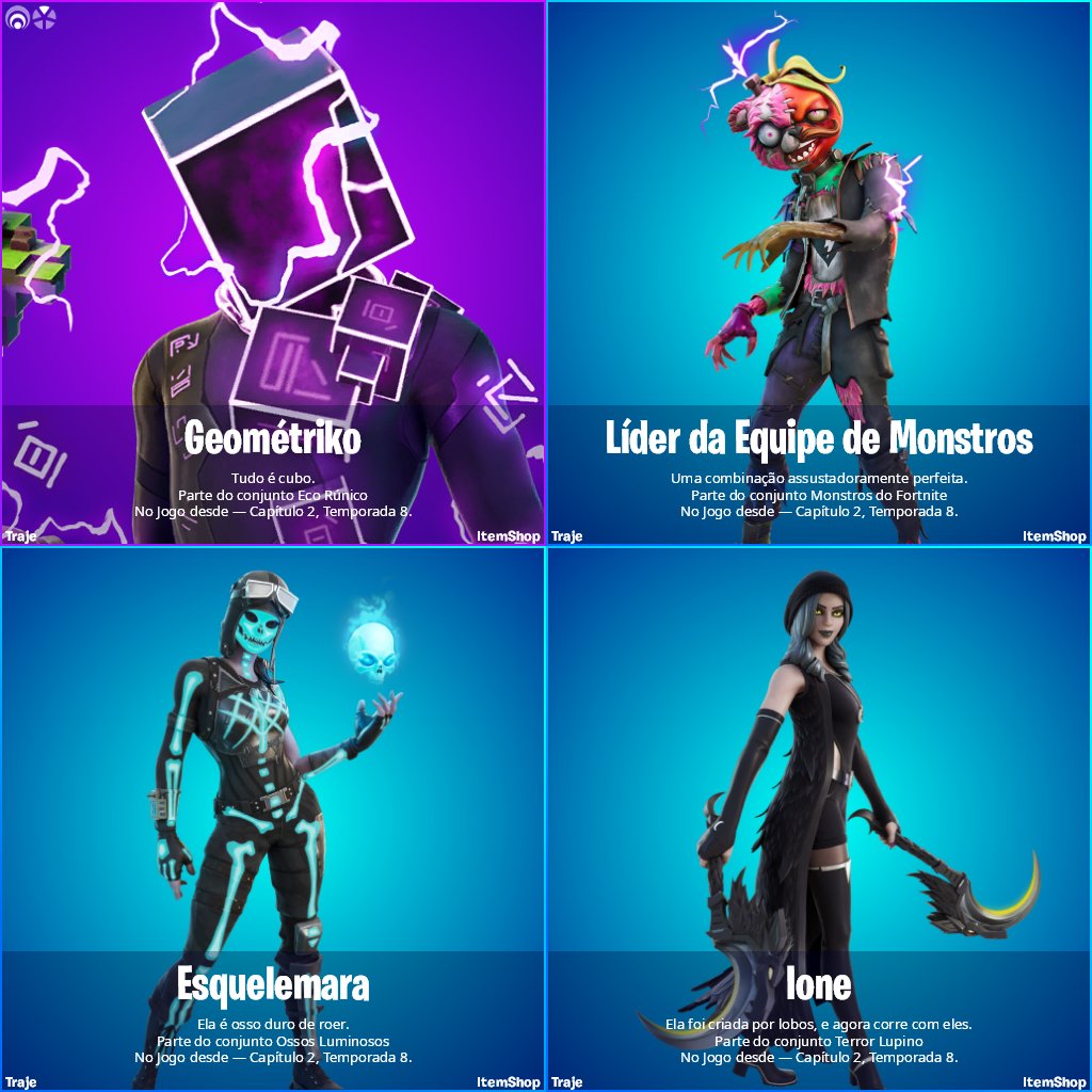 iannzits on X: Novas skins adicionadas na v18.10 do Fortnite