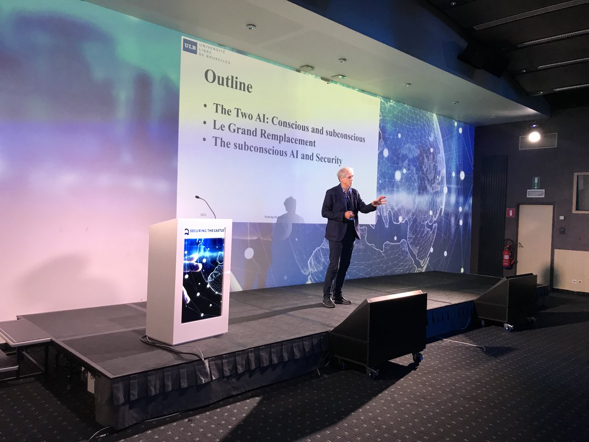 Agorianl's tweet photo. Kick-off of our #SecuringtheCastle Conference with Prof. Bersini as our keynote speaker on trends and the future of AI applications in #security! https://t.co/PKpE9abaWb
