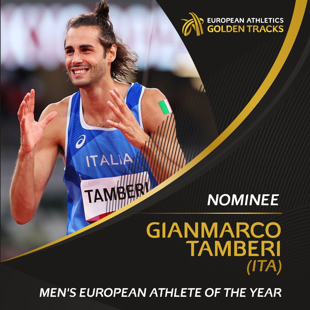 European Athletics (@euroathletics) on Twitter photo Retweet to vote for <a href="/gianmarcotamber/">Gianmarco Tamberi</a>! 🇮🇹
🥇 Olympic high jump champion
🥈 European indoor silver medallist
🏆 Diamond League champion
📊 Joint world leader at 2.37m
Voting closes at midnight on 3 October.
#GoldenTracks Retweet to vote for <a href="/gianmarcotamber/">Gianmarco Tamberi</a>! 🇮🇹
🥇 Olympic high jump champion
🥈 European indoor silver medallist
🏆 Diamond League champion
📊 Joint world leader at 2.37m
Voting closes at midnight on 3 October.
#GoldenTracks