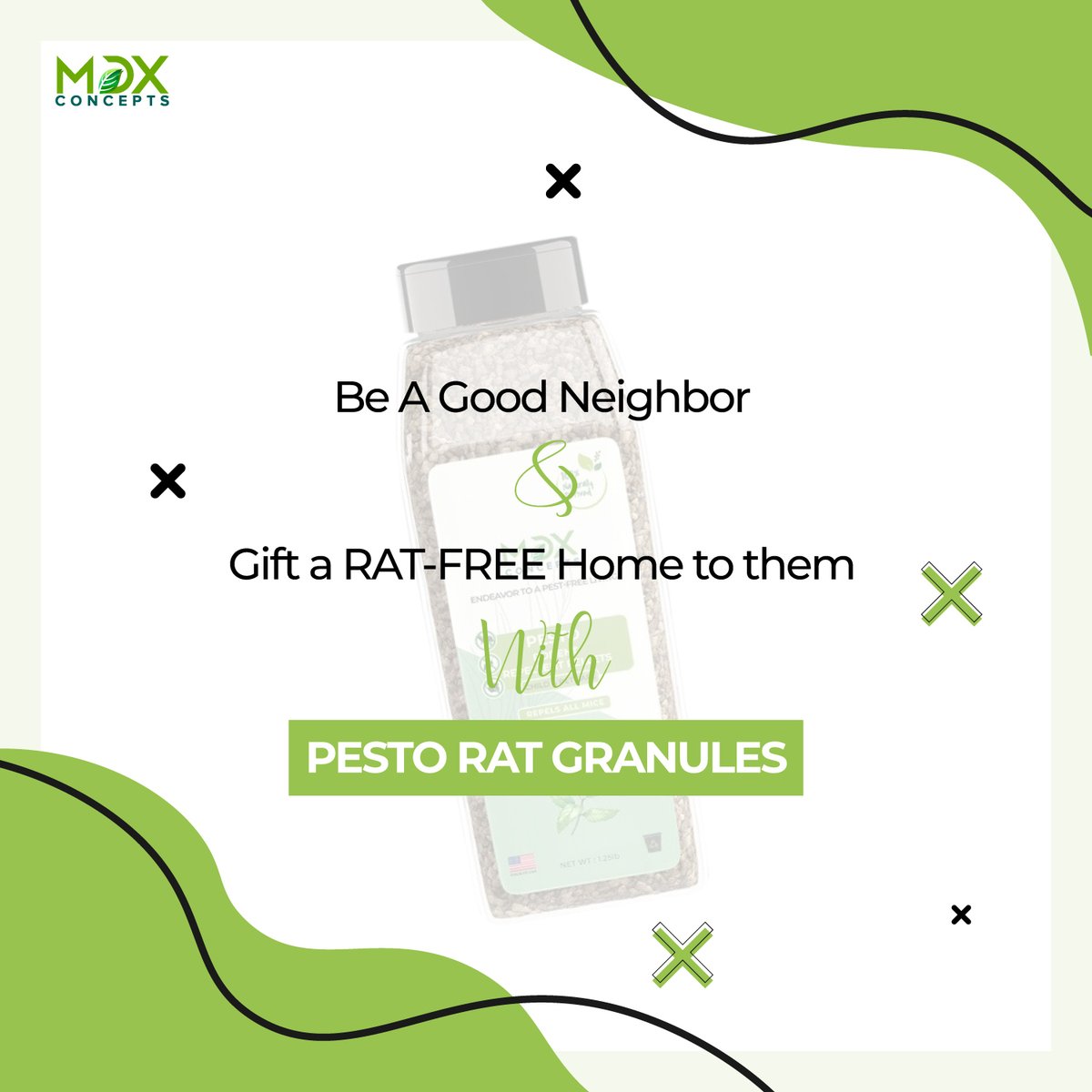 mdxconceptsUS's tweet photo. On this National Good Neighbor Day, Be A Good Neighbor 
and
Gift a RAT-FREE Home to them with PESTO RAT GRANULES!
#GoodNeighborDay #goodneighbour #neighbors #rats #rodents #rodentcontrol #mice https://t.co/eww53XVuGX