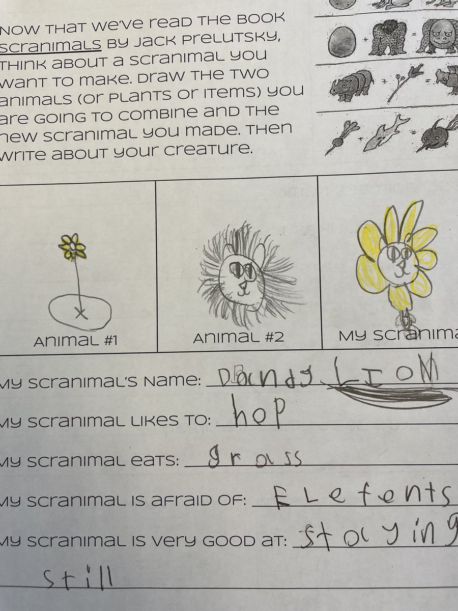 OakThinkers's tweet photo. 2nd graders imagined their own ‘Scranimals’ during language arts today ✍️ https://t.co/FbakjPCThz