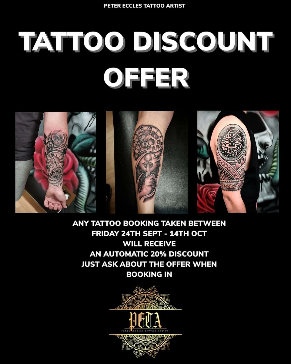 Tattoo discount offer.... please retweet for me 🙂