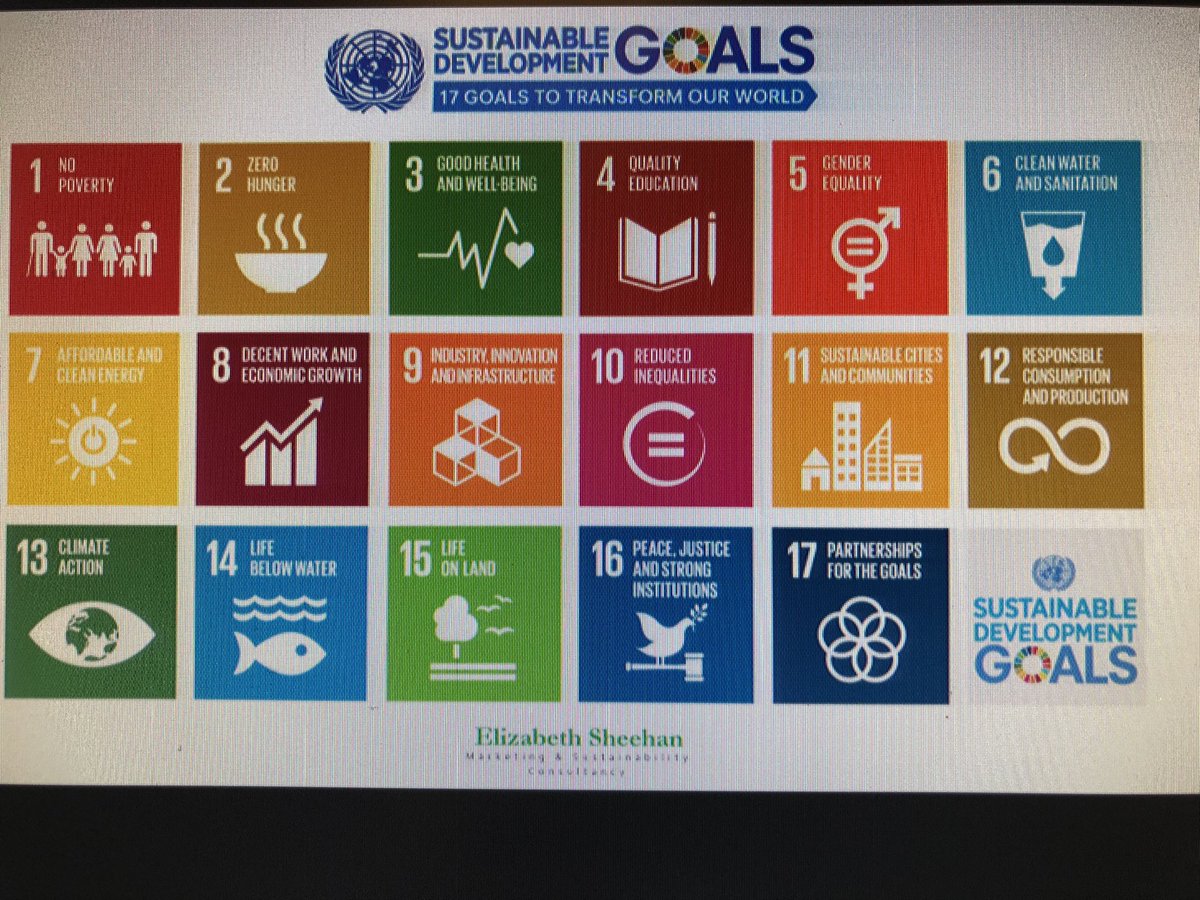 MediaworksIre's tweet photo. 17 areas defined by the United Nations as encompassing the broad expanse of areas under #sustainablity #AAIToolkit . “Fewer, bigger, better = pick out even two or three which your company can progress as a starting point https://t.co/UeBSuyw06G