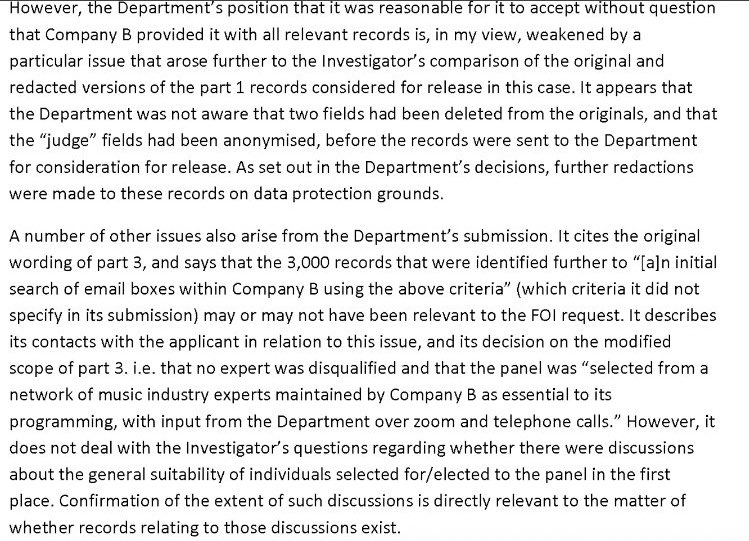 MISPTransparent's tweet photo. The Senior Investigator at @OICIreland stated that “two fields had been deleted from the originals…before the records were sent to the Department...”
- does this not constitute altering records? @cathmartingreen 

https://t.co/J8TN6wkyOB
2/2 https://t.co/VOjQRwDy4w