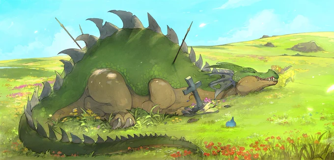 #イラストを4枚貼ると秋風に乗って絵柄を好いてくれる人の元へ届くらしい
ドラクエやモンスターが好きな方に届きますように🍁 