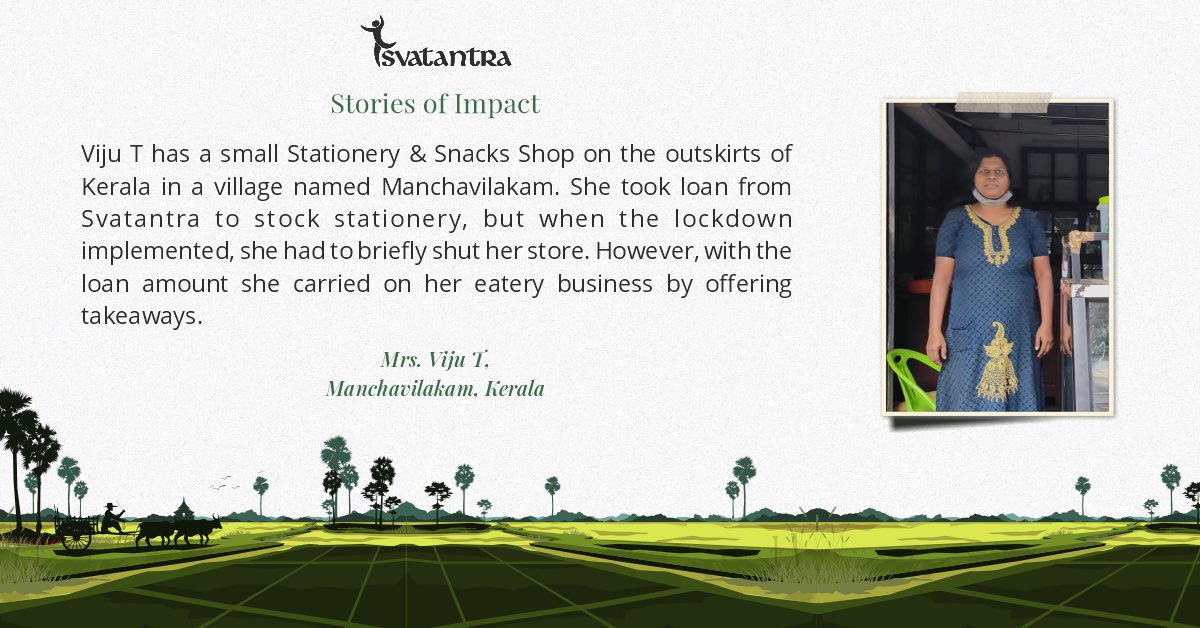 WeAreSvatantra's tweet photo. At Svatantra, we are perpetually inspired by the resilience and undying spirit of our women customers, and we couldn't be happier to help them get a step closer to their dreams.

#ourcustomer #iamsvatantra https://t.co/GRs9uIS0Uc