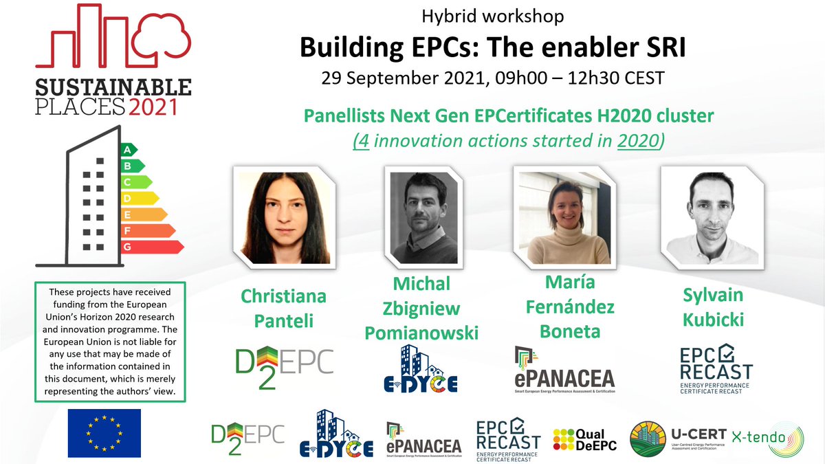 Deze week bezoeken wij #sustainableplaces2021 in Rome. <a href="/D2Epc/">D2EPC</a>  presenteert de enabler Smart Readiness Indicator (SRI). 
Meer informatie en het programma vind je hier: lnkd.in/gEBCMEAx

⌚ 9:00 – 12:30 CEST, 📆 29th September 2021

#smartreadinessindicator #energyefficiency