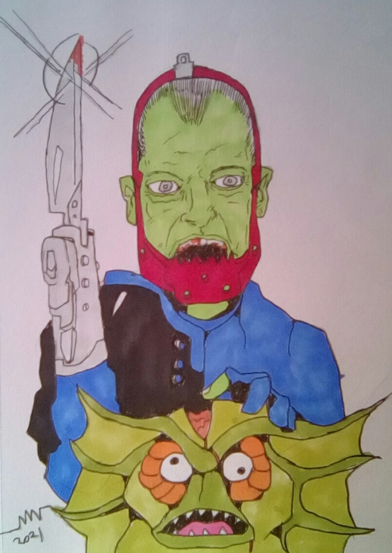 MattWhite073's tweet photo. MOTU Frightzone 2021 - 28/9: Hannibal Lecter - having an old friend for dinner #motudrawingchallenge #motufrightzone #silenceofthelambs #hanniballecter #motu #trapjaw #merMan https://t.co/gpF7JJDWQY