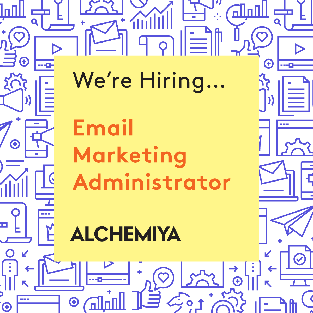 Alchemiya's tweet photo. We are hiring!
Email Marketing Administrator - see https://t.co/iv7lnKrGSu for more details @emeraldnetwork please share. https://t.co/jT2YycPPMa