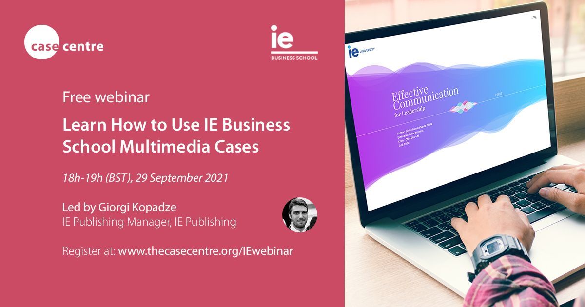 TheCaseCentre's tweet photo. 🚨 LAST CHANCE - 1⃣ day left to book on our free webinar with @IEbusiness. 🚨

💻 Learn How to Use IE Business School Multimedia Cases
🗓 Wednesday 29 September
⏰ 18h-19h (BST 🇬🇧)
🧑‍💻 @cases_annie, @Giorgi8974
🔗 https://t.co/6bCBi1hF2j https://t.co/NBgdwXOc4h