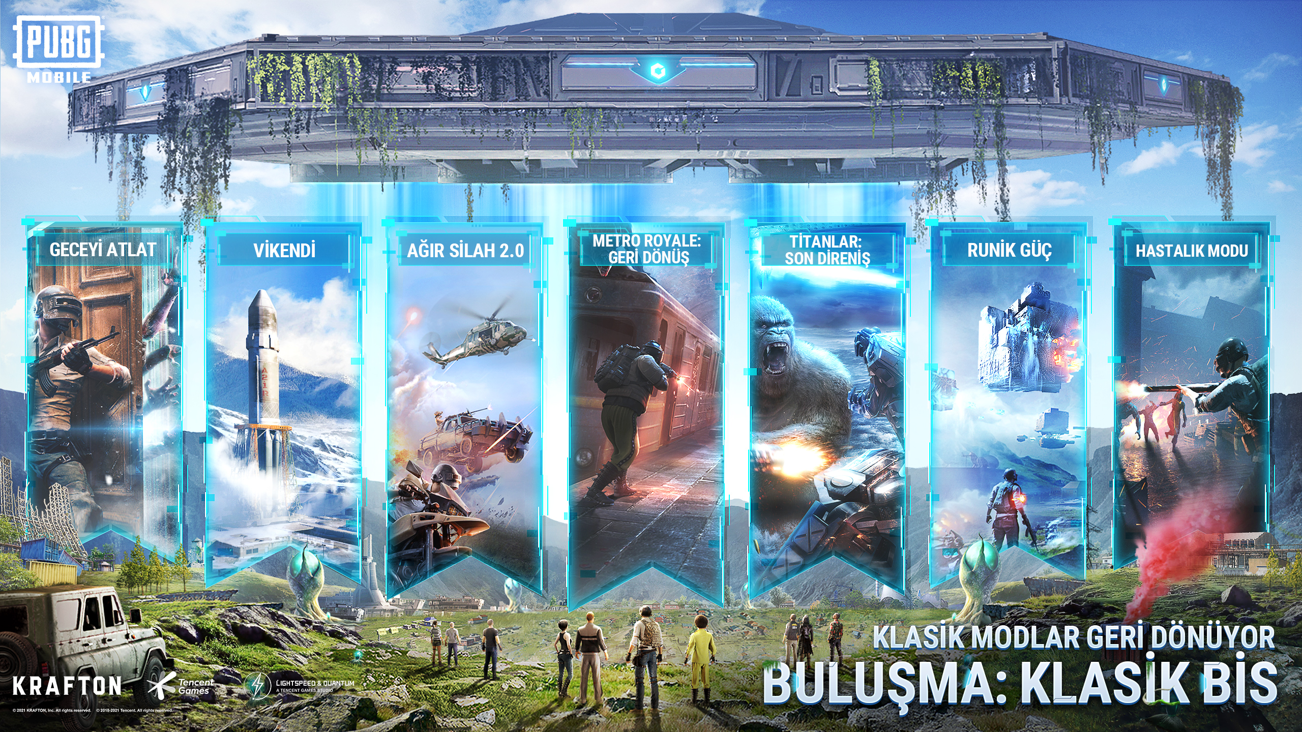 pubg mobile turkiye on twitter beklediginiz efsane modlar geri donuyor bugunden itibaren metro royale ve titanlar son direnis modlari tekrardan oyunda simdi arkadaslarina haber ver ve geri donus yapan modlara goz