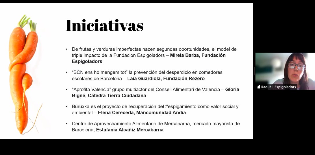 AgroecoMcpios's tweet photo. Estamos en el #webinario sobre pérdidas y #desperdicioalimentario que hemos organizado con @espigoladors 💜

Repasando iniciativas que trabajan por el aprovechamiento alimentario desde lo local... ¿os lo estáis perdiendo? Compartiremos todo en nuestro @YouTubeEspanol https://t.co/Ww24MfdeS5