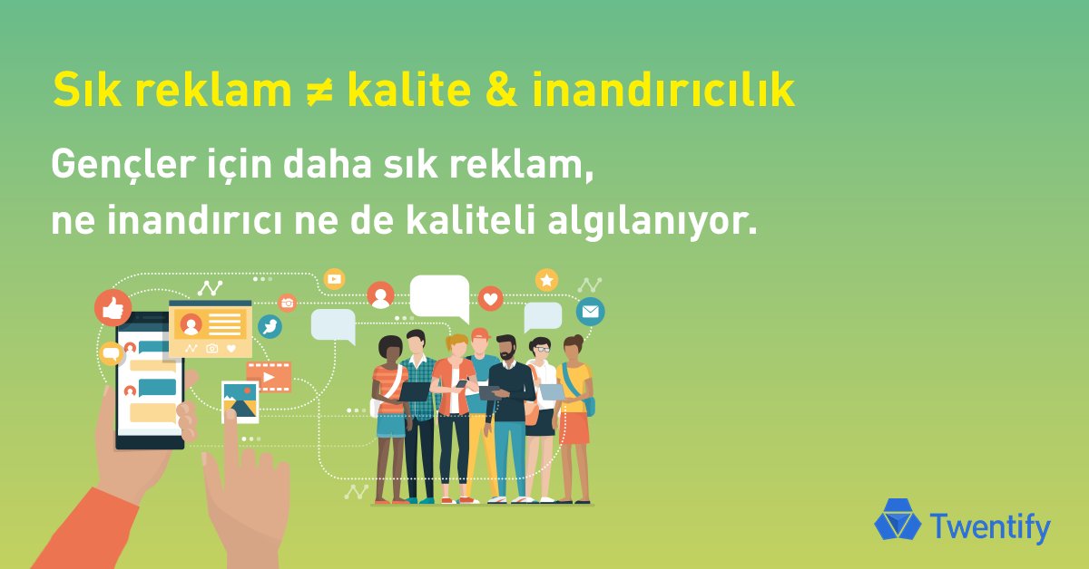 TwentifyTR's tweet photo. Aynı markanın reklamına sık maruz kalmak, Z kuşağında markayla ilgili daha iyi kalite algısı yaratmıyor. ✖️

Gençler, reklamların inandırıcılıktan çok eğlenceye odaklandığını düşündüklerinden pek de inandırıcı bulmuyor.✖️ https://t.co/ghATNkCijl
