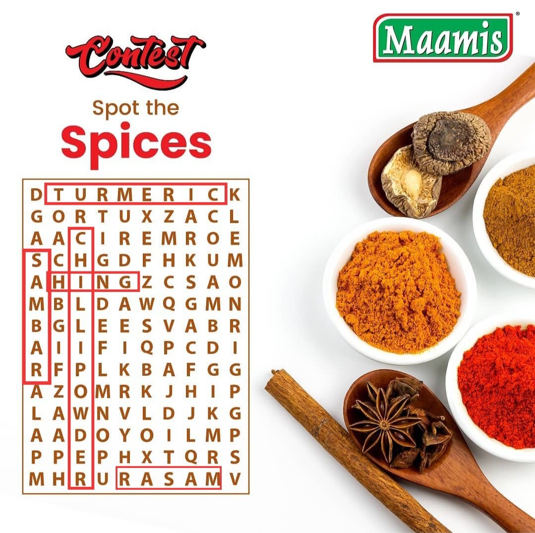 PritiNivoriya's tweet photo. @MaamisMasala ➖HING
➖TURMERIC
➖CHILLI POWDER
➖RASAM
➖SAMBAR
🥳🥳🥳🥳🥳🥳🥳
#contest #contestalert #SouthIndian #sambarpowder #MaamisMasala
@MaamisMasala
Join @invisibleindra1 @BirjuDamani @RubyAga9339 @sengodan4 @Subrata37606833 @Rahulrahs @nikp_05 @piyushpuri12 @pavansmehta https://t.co/D5Ka3Kyl5d