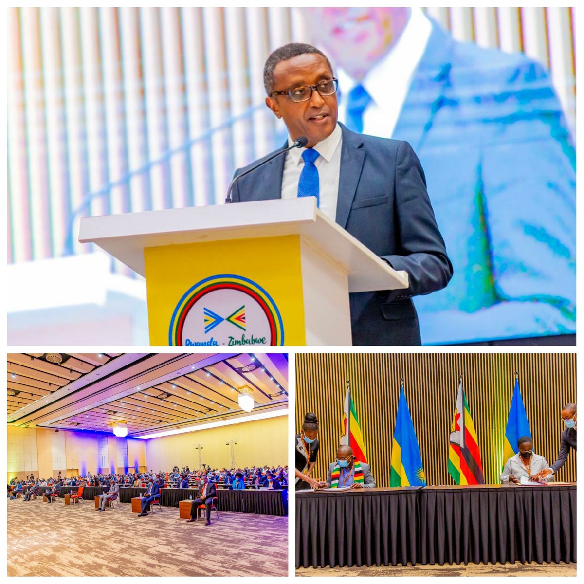 nmukazayire's tweet photo. This morning Rwanda is hosting the Rwanda x Zimbabwe Trade Investment Forum at the Kigali Convention Centre, 28 - 30 September. 

Already an impressive indicator for our conference and events industry showing progress of revival. 

#MeetInRemarkableRwanda https://t.co/ShvCzfn4ZB
